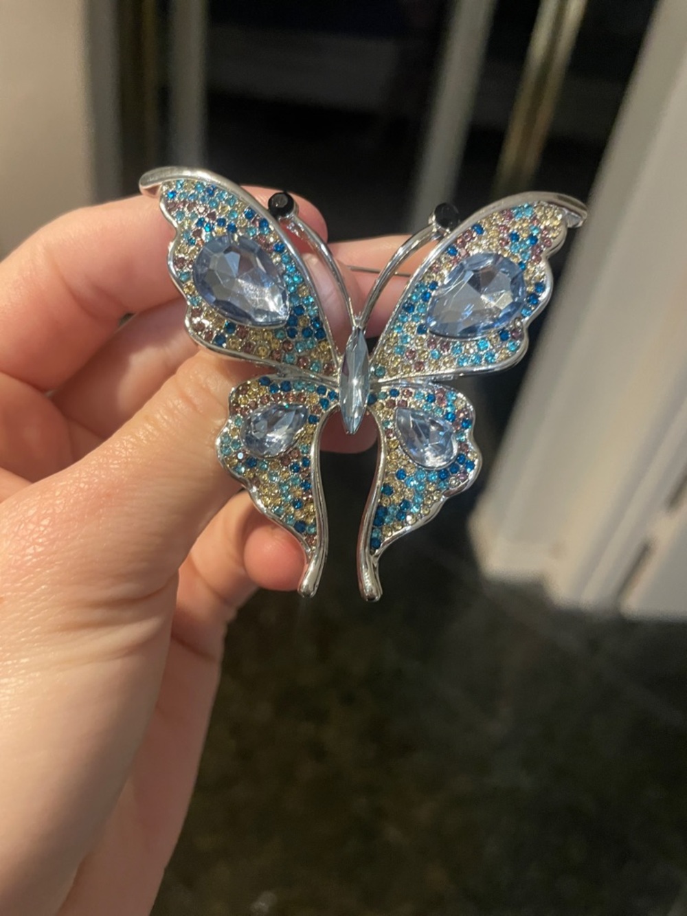 Blue & Silver Butterfly Brooch